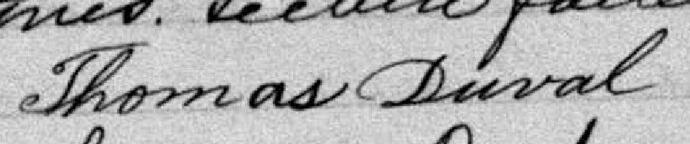 Signature de Thomas Duval: 17 juin 1889 Signature de Thomas Duval: 17 juin 1889