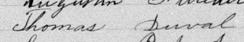 Signature de Thomas Duval: 15 août 1889 Signature de Thomas Duval: 15 août 1889