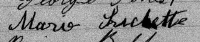 Signature de Marie Frechette: 5 décembre 1886 Signature de Marie Frechette: 5 décembre 1886