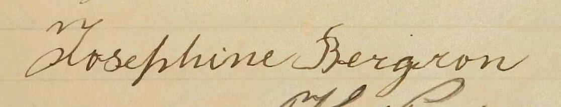 Signature de Josephine Bergeron: 9 janvier 1901 Signature de Josephine Bergeron: 9 janvier 1901