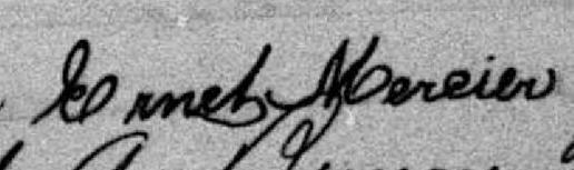 Signature de Ernest Mercier: premier avril 1889 Signature de Ernest Mercier: premier avril 1889