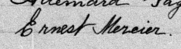Signature de Ernest Mercier: 2 avril 1889 Signature de Ernest Mercier: 2 avril 1889