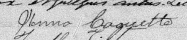 Signature de Anna Caouette: 18 avril 1898 Signature de Anna Caouette: 18 avril 1898