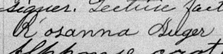 Signature de Rosanna Auger: 16 janvier 1891 Signature de Rosanna Auger: 16 janvier 1891