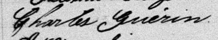Signature de Charles Guérin: 9 août 1891 Signature de Charles Guérin: 9 août 1891