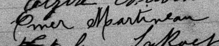 Signature de Omer Martineau: 9 septembre 1891 Signature de Omer Martineau: 9 septembre 1891