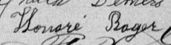 Signature de Honoré Roger: 20 juillet 1894 Signature de Honoré Roger: 20 juillet 1894