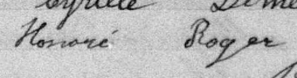 Signature de Honoré Roger: 4 janvier 1898 Signature de Honoré Roger: 4 janvier 1898