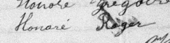 Signature de Honoré Roger: 29 juin 1898 Signature de Honoré Roger: 29 juin 1898