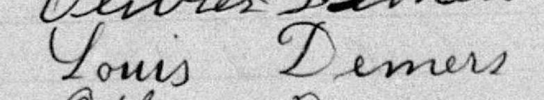 Signature de Louis Demers: premier octobre 1894 Signature de Louis Demers: premier octobre 1894