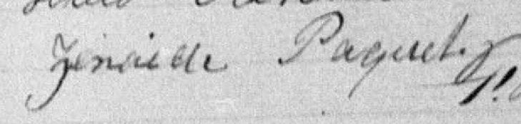 Signature de Zénaide Paquet: 17 novembre 1894 Signature de Zénaide Paquet: 17 novembre 1894
