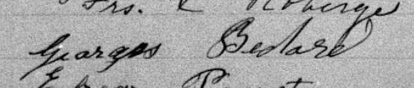 Signature de Georges Bedard: 2 avril 1895 Signature de Georges Bedard: 2 avril 1895
