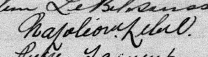 Signature de Napoléon Lebel: 30 août 1899 Signature de Napoléon Lebel: 30 août 1899