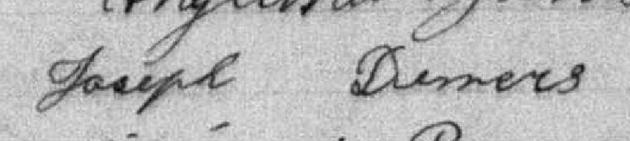 Signature de Joseph Demers: 10 janvier 1897 Signature de Joseph Demers: 10 janvier 1897