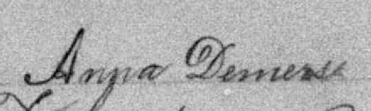 Signature de Anna Demerse: 14 mars 1899 Signature de Anna Demerse: 14 mars 1899