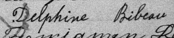 Signature de Delphine Bibeau: 12 décembre 1899 Signature de Delphine Bibeau: 12 décembre 1899