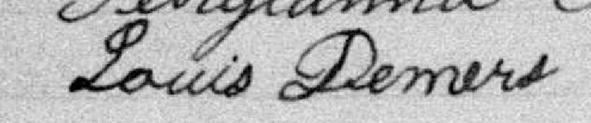 Signature de Louis Demers: premier octobre 1900 Signature de Louis Demers: premier octobre 1900