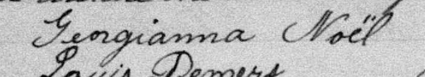 Signature de Georgianna Noël: premier octobre 1900 Signature de Georgianna Noël: premier octobre 1900