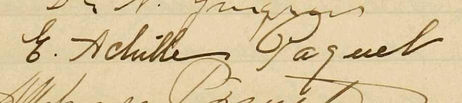 Signature de E. Achille Paquet: 6 juin 1901 Signature de E. Achille Paquet: 6 juin 1901