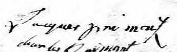 Signature de Jacques Primont: 9 octobre 1804 Signature de Jacques Primont: 9 octobre 1804