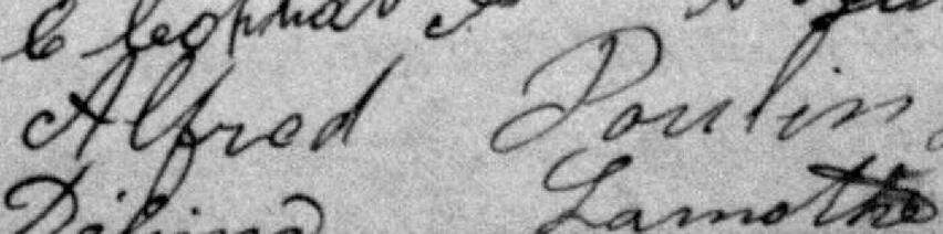 Signature de Alfred Poulin: 30 janvier 1883 Signature de Alfred Poulin: 30 janvier 1883
