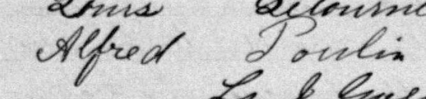 Signature de Alfred Poulin: 3 janvier 1896 Signature de Alfred Poulin: 3 janvier 1896
