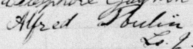 Signature de Alfred Poulin: 16 décembre 1898 Signature de Alfred Poulin: 16 décembre 1898