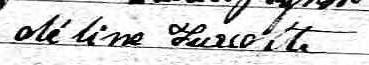 Signature de Obéline Turcotte: 22 novembre 1867 Signature de Obéline Turcotte: 22 novembre 1867