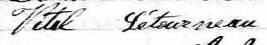 Signature de Vital Létourneau: 15 février 1886 Signature de Vital Létourneau: 15 février 1886