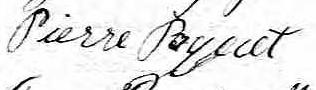 Signature de Pierre Paquet: 29 avril 1871 Signature de Pierre Paquet: 29 avril 1871