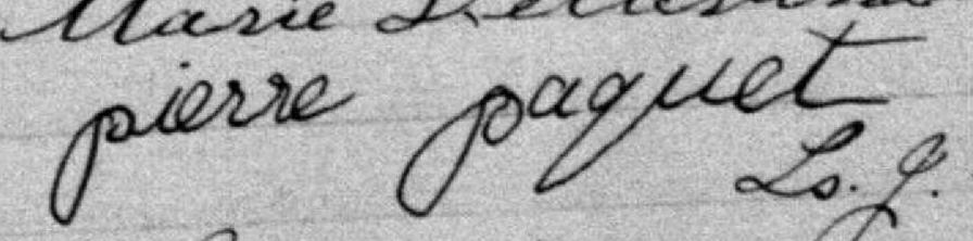 Signature de Pierre Paquet: 23 septembre 1879 Signature de Pierre Paquet: 23 septembre 1879