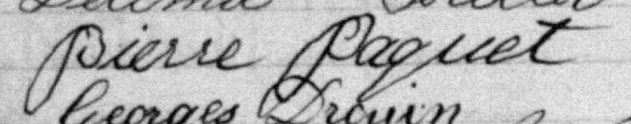 Signature de Pierre Paquet: 5 janvier 1885 Signature de Pierre Paquet: 5 janvier 1885