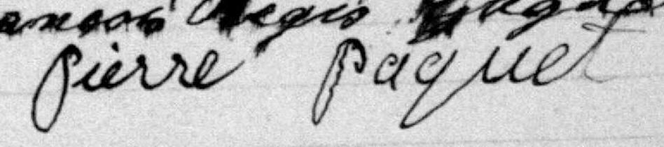 Signature de Pierre Paquet: 7 octobre 1895 Signature de Pierre Paquet: 7 octobre 1895