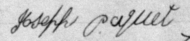 Signature de Joseph Paquet: 20 juin 1889 Signature de Joseph Paquet: 20 juin 1889
