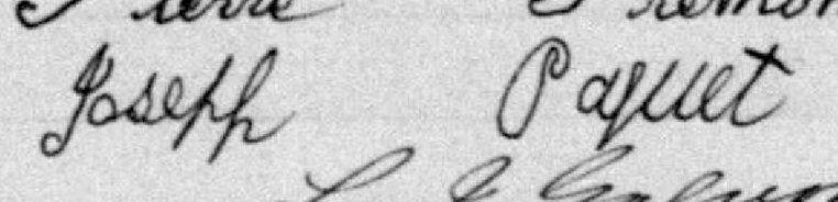 Signature de Joseph Paquet: 16 janvier 1890 Signature de Joseph Paquet: 16 janvier 1890