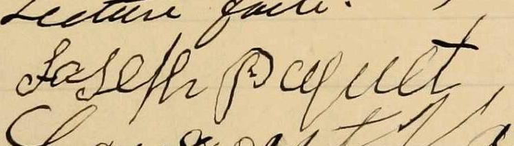 Signature de Joseph Paquet: 10 décembre 1901 Signature de Joseph Paquet: 10 décembre 1901