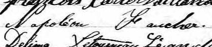 Signature de Napoléon Faucher: 22 juillet 1873 Signature de Napoléon Faucher: 22 juillet 1873