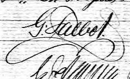 Signature de G. Talbot: 12 juin 1865 Signature de G. Talbot: 12 juin 1865