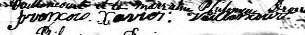 Signature de Francois Xavier Vaillancourt: 22 octobre 1853 Signature de Francois Xavier Vaillancourt: 22 octobre 1853