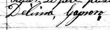 Signature de Délima Gagnon: 17 septembre 1873 Signature de Délima Gagnon: 17 septembre 1873
