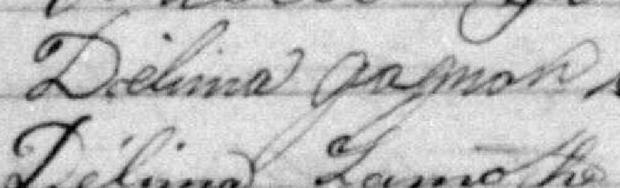Signature de Délima Gagnon: 22 février 1876 Signature de Délima Gagnon: 22 février 1876