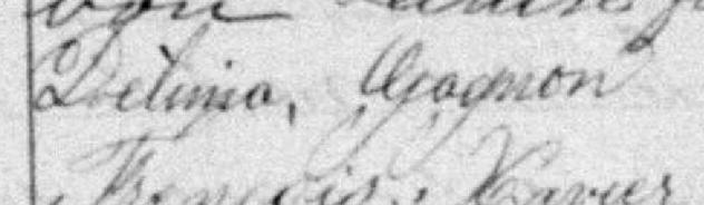 Signature de Délima Gagnon: 13 juillet 1880 Signature de Délima Gagnon: 13 juillet 1880