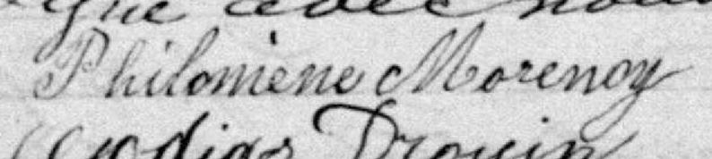 Signature de Philomène Morency: 9 septembre 1897 Signature de Philomène Morency: 9 septembre 1897