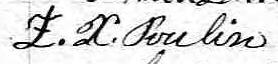 Signature de F. X. Poulin: 27 janvier 1866 Signature de F. X. Poulin: 27 janvier 1866