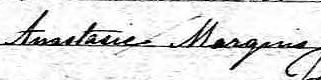 Signature de Anastasie Marquis: 14 septembre 1867 Signature de Anastasie Marquis: 14 septembre 1867