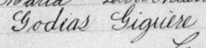 Signature de Godias Giguère: 6 février 1888 Signature de Godias Giguère: 6 février 1888