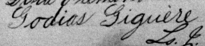 Signature de Godias Giguère: 16 février 1893 Signature de Godias Giguère: 16 février 1893