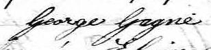 Signature de George Gagné: 10 novembre 1868 Signature de George Gagné: 10 novembre 1868