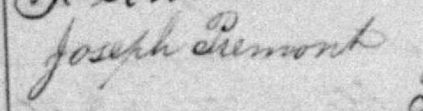 Signature de Joseph Premont: 24 janvier 1880 Signature de Joseph Premont: 24 janvier 1880