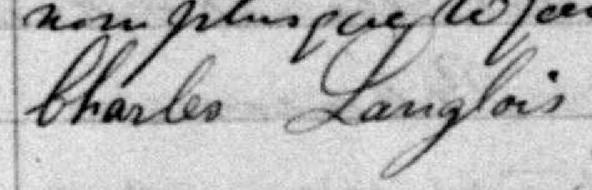 Signature de Charles Langlois: 14 août 1876 Signature de Charles Langlois: 14 août 1876